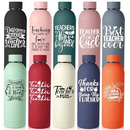 Muted Christmas Teacher Appreciation Water Bottles - 10 Pcs 17 oz (Variation: Muted / Mordern)