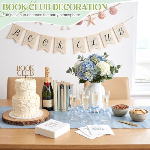 Book Club Napkins Set of 48 - 5x5 Inch Cocktail Paper Napkins with Humorous Quotes