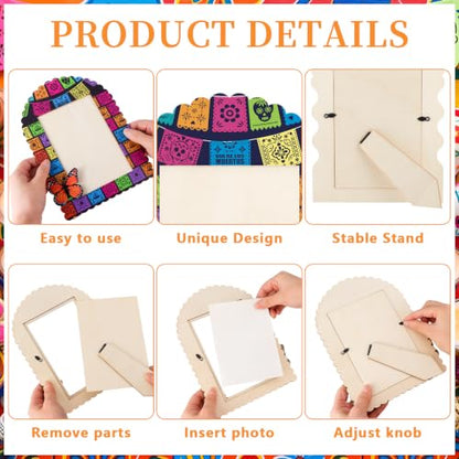 36pcs Dia De Los Muertos Irregular Shape Picture Frame Kit with Butterfly & Papel Picado