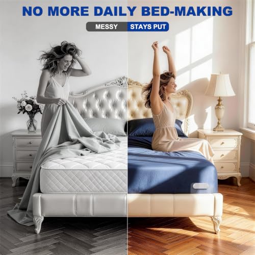 Bed Sheet Holders for Corners - Fitted Sheet Grippers No-Stretch Clips