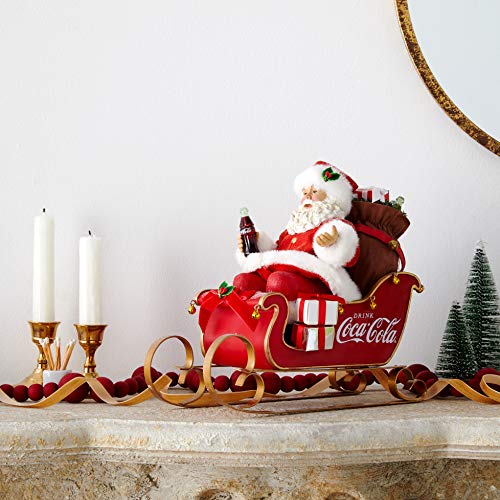 Christmas Santa Figurine with Coca-Cola Sleigh - Holiday Home Decor