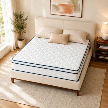 12 Inch Queen Size Hybrid Mattress in a Box - Memory Foam & Pocket Springs, Medium Plush