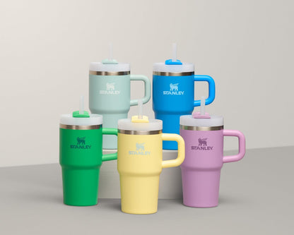 STANLEY Quencher H2.0 Tumbler - 14 oz Insulated Stainless Steel Cup with Handle & Straw | BPA-Free Azure