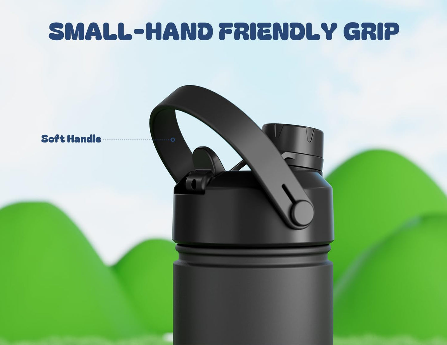 POWCAN 18 oz Kids Insulated Water Bottle - Leakproof 2-in-1 Straw Lid, BPA-Free, Keeps Drinks Cold for 24 Hrs | Perfect for School & Sports
