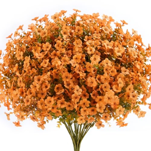 12 Pcs UV Resistant Artificial Flowers for Outdoor Garden & Porch Decor