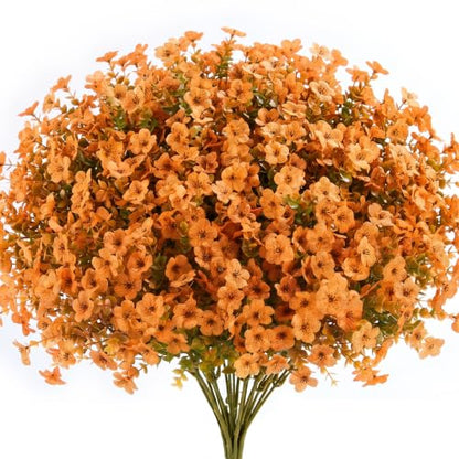 12 Pcs UV Resistant Artificial Flowers for Outdoor Garden & Porch Decor