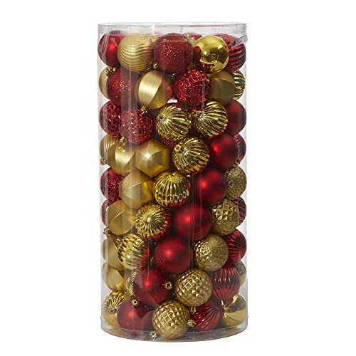 Red Nearly Natural Holiday Shatterproof Christmas Tree Ornaments Set - 101 Count, 60mm