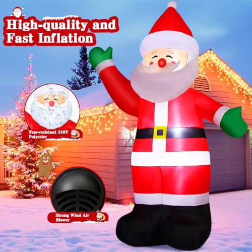 8.8 Ft Christmas Inflatable Santa Claus with LED Lights Outdoor Yard Decoration