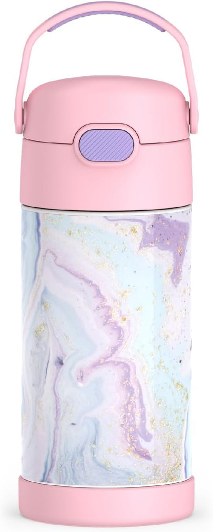 THERMOS FUNTAINER Water Bottle - 12 Ounce Kids Stainless Steel Vacuum Insulated with Straw - Dreamy Design