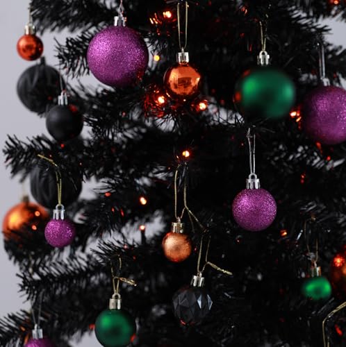 Halloween Mini Ornament Set - 1.57 Inch Purple, Orange, Green, Black Decor