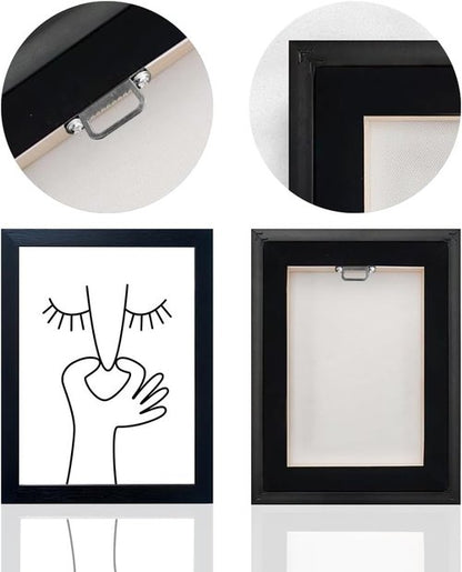 Framed Black and White Bathroom Wall Art - Funny Toilet Print Canvas Decor | Unique Bathroom Signs