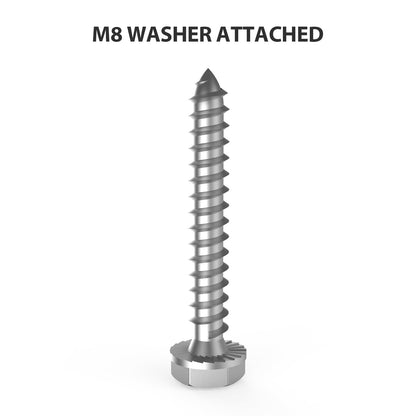 USX Mount Lag Bolt Kit - M8 Lag Bolts for Wood Studs & Fischer Anchors for Concrete Walls | Easy Installation Tools Included
