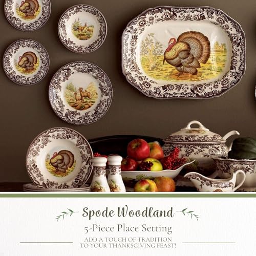 Spode Woodland 5-Piece Thanksgiving Dinnerware Set with Pheasant Design
