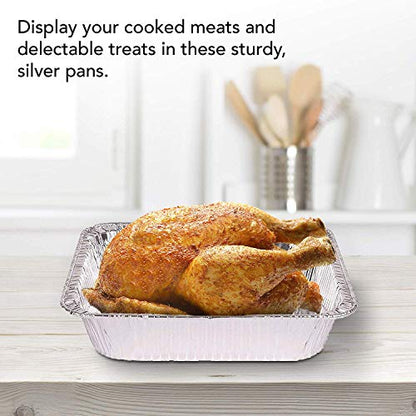 Stock Your Home 9x13 Aluminum Pans (20 Pack) - Disposable & Recyclable Foil Tray- Half Size Steam Table Deep Pans - Tin Foil Pans for Cooking, Heating, Storing, Prepping Food, BBQ, Grilling, Catering