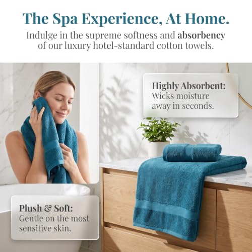 Black Luxury Bath Towels 3 Pack - Ultra Soft, Skin-Friendly, Low-Lint Set