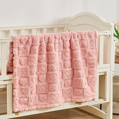 Sherpa Fleece Baby Blanket, Ultra Soft Fluffy Premium Baby Blankets for Boys Girls, Cozy Infant Toddler Newborn Receiving Blankets for Crib Stroller 30”×40” (Cream)