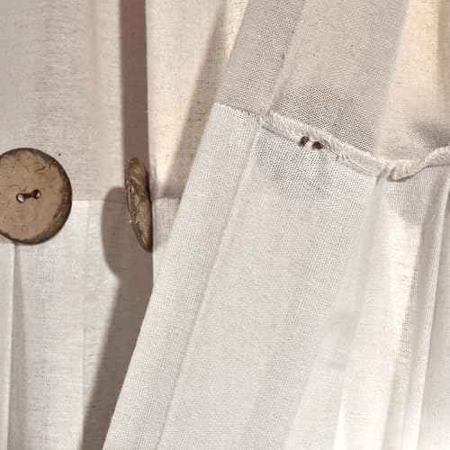 Lush Decor Linen Button Shower Curtain, 72" W x 72" L, Linen - Neural Shower Curtain Fabric - Bathroom Curtain - Farmhouse Bathroom Decor