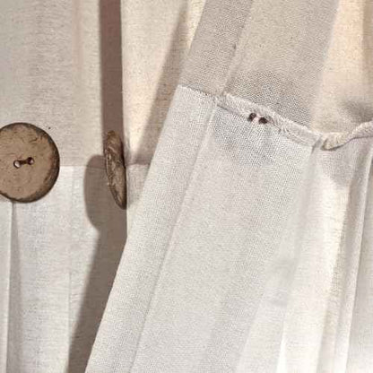 Lush Decor Linen Button Shower Curtain, 72" W x 72" L, Linen - Neural Shower Curtain Fabric - Bathroom Curtain - Farmhouse Bathroom Decor