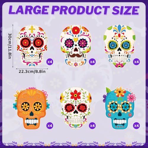 Dia De Los Muertos Sugar Skull Decorations Double Printed - Skull.24