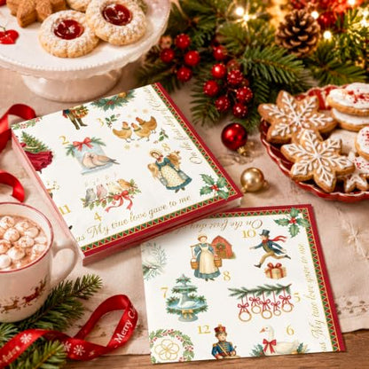 Christmas Paper Luncheon Napkins 50 Pack - 12 Days of Christmas Theme