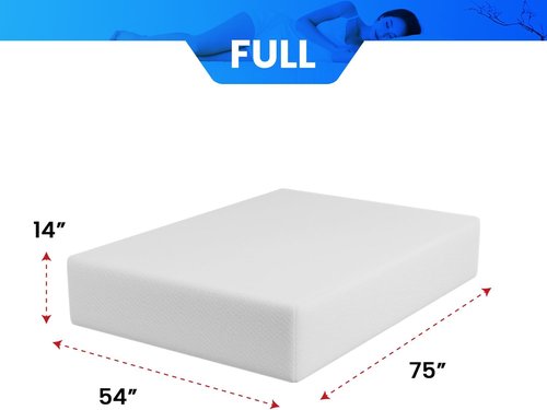 FDW Gel Memory Foam Mattress - Medium Firm for Cool Sleep | CertiPUR-US Certified, Full Size