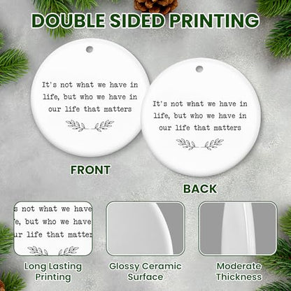 Christmas Ornaments Gifts for Women Men - Ceramic Holiday Keepsake - In Our Life Variation