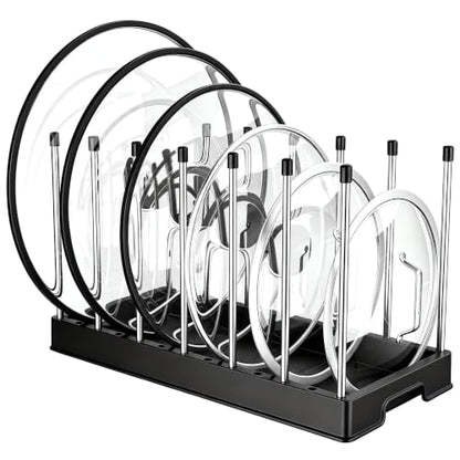 Lifewit Pot Lids Organizer with 7 Dividers - Inside Cabinet Pan Storage