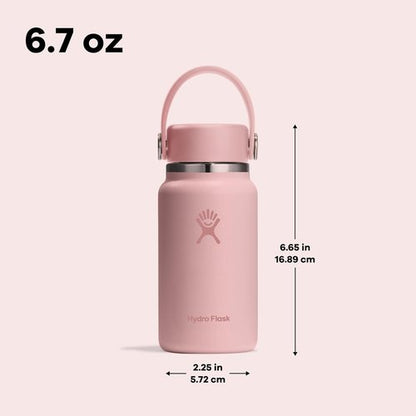 Hydro Flask Micro Bottle - Insulated Mini Leak-Proof Flask for Purse or Pocket | 6.7 Oz Agave Green
