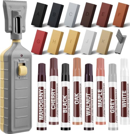 Hardwood & Vinyl Floor Repair Kit with Heat Pen - 11 Colors, B Series