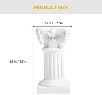 HOMSFOU Greek Columns Candle Holders - 10Pcs Rustic Resin Pillar Statues for Farmhouse Decor | White