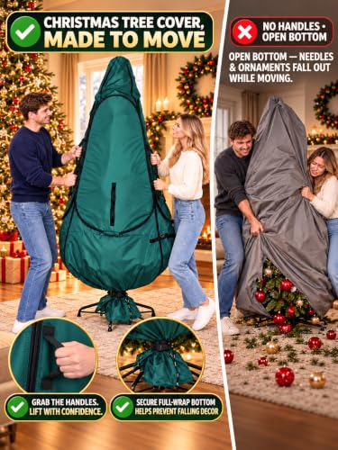 9Ft Christmas Tree Storage Bag Upright Cover for 8-9 Ft Trees Green