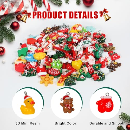 96 Pcs Mini Christmas Ornaments Set - Resin Tiny Tree Decorations & Figurines