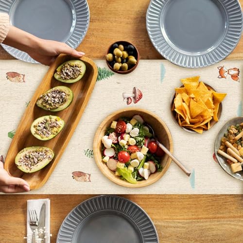 Woodland Animal Table Runner 13x72 Inches for Birthday Parties & Home Decor