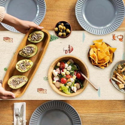 Woodland Animal Table Runner 13x72 Inches for Birthday Parties & Home Decor