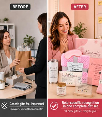 Pink Chaos Coordinator Gift Set for Women - Coworker Appreciation 10pcs