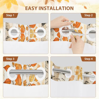 No Hook Fall Squirrel Fabric Shower Curtain with Snap-In Liner 71W x 71L - Squirrel Variation