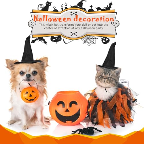 Mini Witch Hats 2-Pack - Black 6.3 Inch Pet & Decor Halloween Accessories