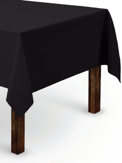 Gee Di Moda Rectangle Tablecloth - 60 x 84 Inch Black Table Cloth for 5 Foot Rectangle Table - Heavy Duty Washable Fabric - for 5 Ft Buffet Table, Holiday Party, Dinner, Wedding & Baby Shower