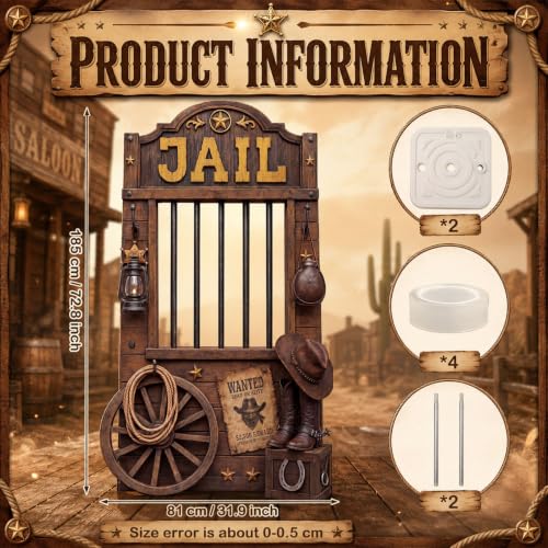 Life Size Jail Theme Cardboard Cutout Standee for Western Party Decor