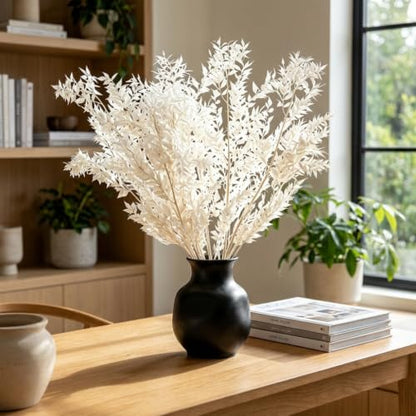 White Preserved Italian Ruscus Branches - 10pcs Dried Foliage for Wedding Bouquets & Home Decor