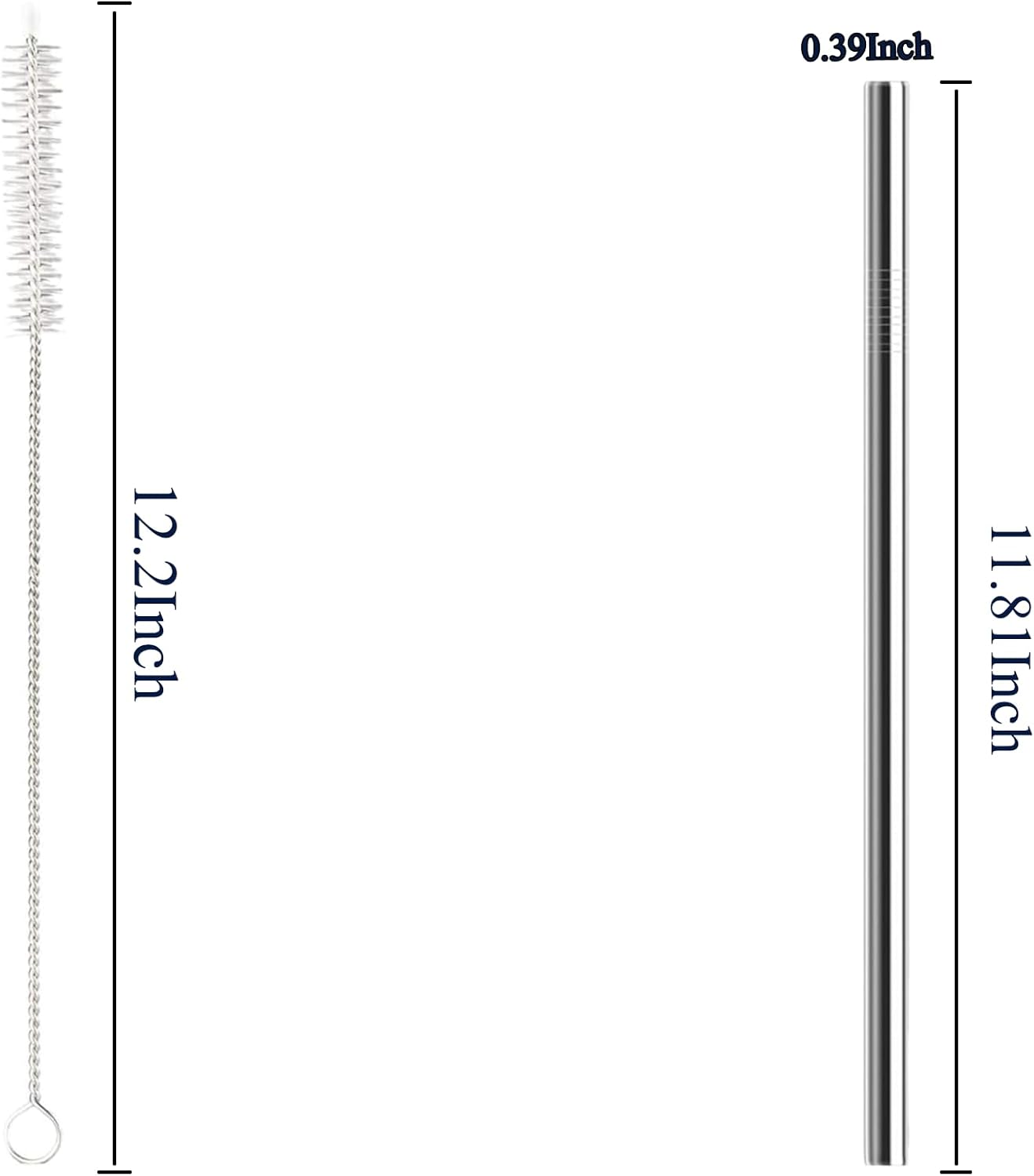 Skiennix Stainless Steel Straws - 6 Pack Reusable Straws with Cleaning Brushes for Stanley Tumblers