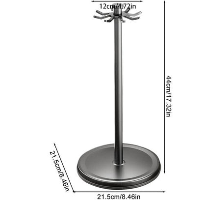 Kitchen Utensil Hanger Stainless Steel Utensil holder Rotatable Cooking Utensils Holder with 8 Hooks, Hanging Spoon Spatula Holder, Black