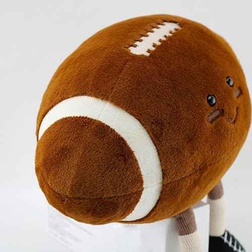 12" Cute Football Plush Toys Soft Stuffed Sport Throw Pillow Plush Ball Gift for Kids Birthday and Christmas Decoration (Rugby)