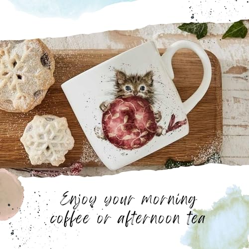 Purrfect Christmas Mug & Coaster Set with Hand-Painted Kitten Design