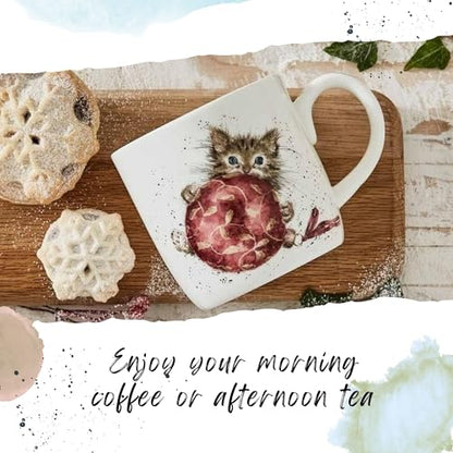 Purrfect Christmas Mug & Coaster Set with Hand-Painted Kitten Design