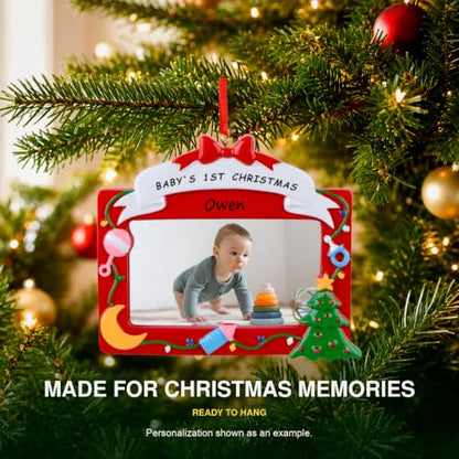Baby’s First Christmas Photo Frame Ornament - Personalized Keepsake Gift