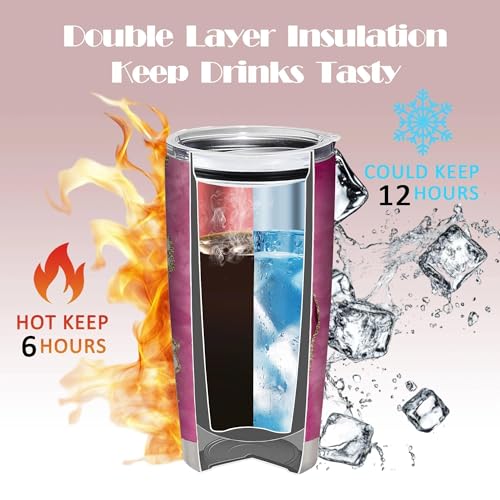 20oz Pink Agate Butterfly Insulated Stainless Steel Tumbler with Lid - Always Remember