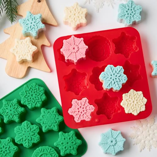 Snowflake Silicone Mold - Christmas Chocolate & Craft Baking 2Pcs