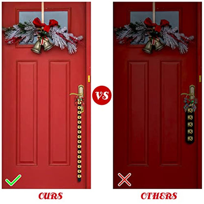 Door Knob Hanging Sleigh Bells Set, 2 Pcs 30 Inch Jingle Bells with Bow Knots