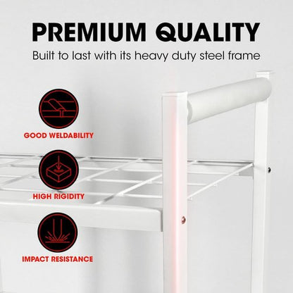 J JACKCUBE DESIGN Blueprint Storage Rack - 20 Slot Rolling File Cart Organizer for Art & Plans (White)